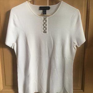 Cable & Gauge White Short Sleeve Top - Size L - See Note
